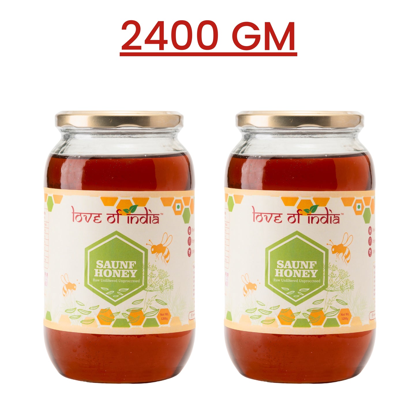 Saunf Honey (Fennel Raw Honey, Raw, Unfiltered, Unprocessed & Non-Pasteurised)
