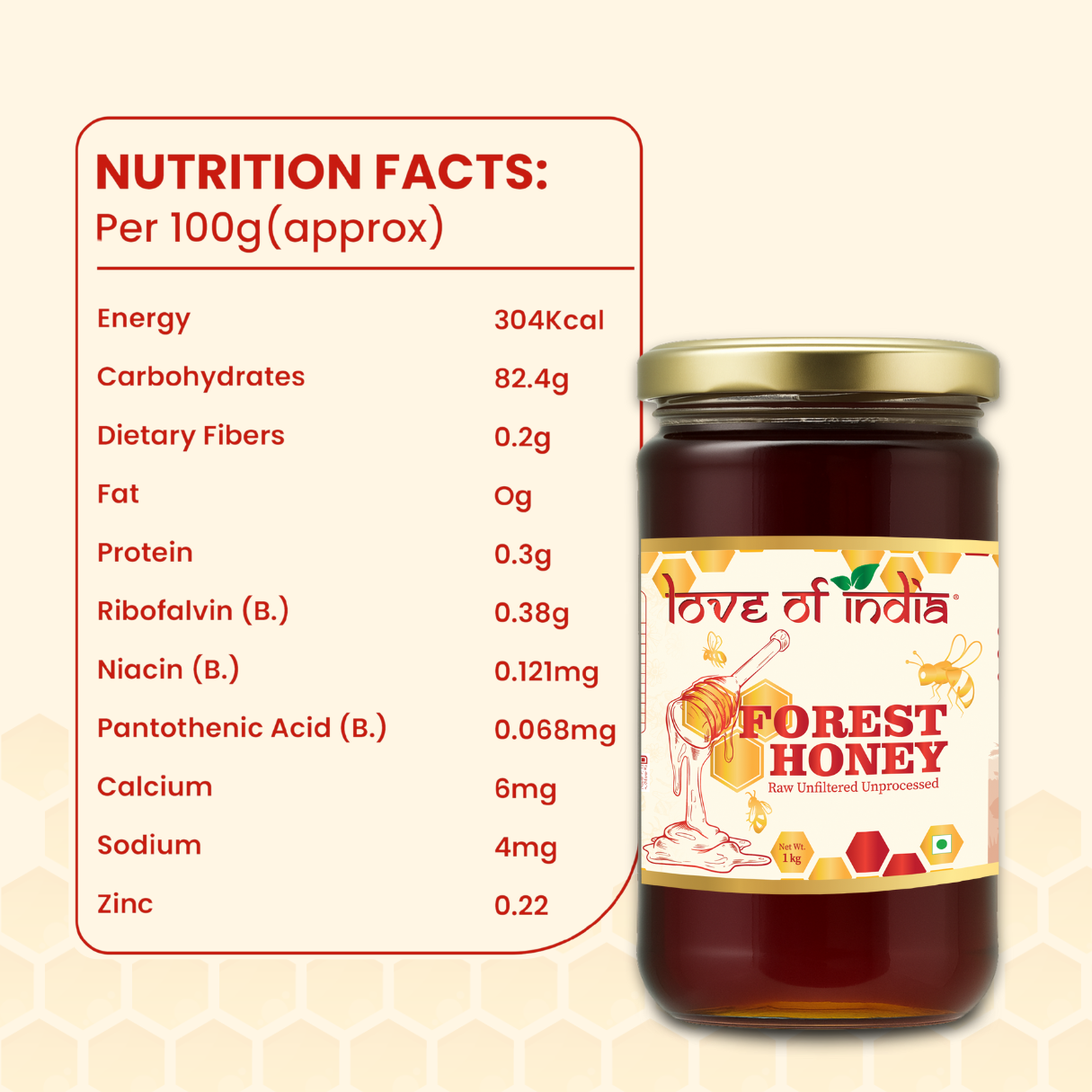 Forest Honey (Raw, Unfiltered, Unprocessed & Non-Pasteurised) 1 KG