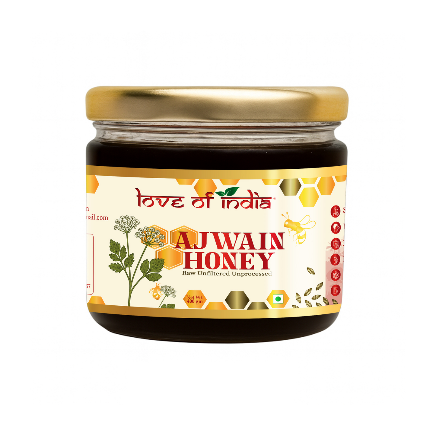 Ajwain Honey 400g | 100% Pure – Aids Digestion & Relieves Cough
