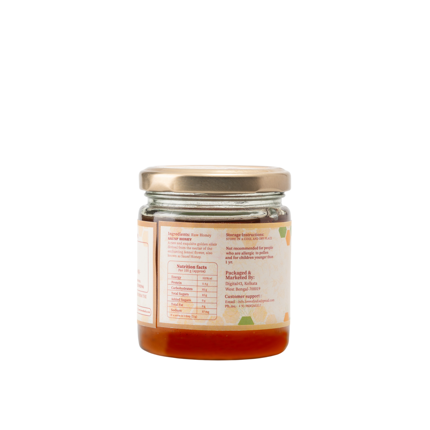 Saunf Honey (Fennel Raw Honey, Raw, Unfiltered, Unprocessed & Non-Pasteurised)