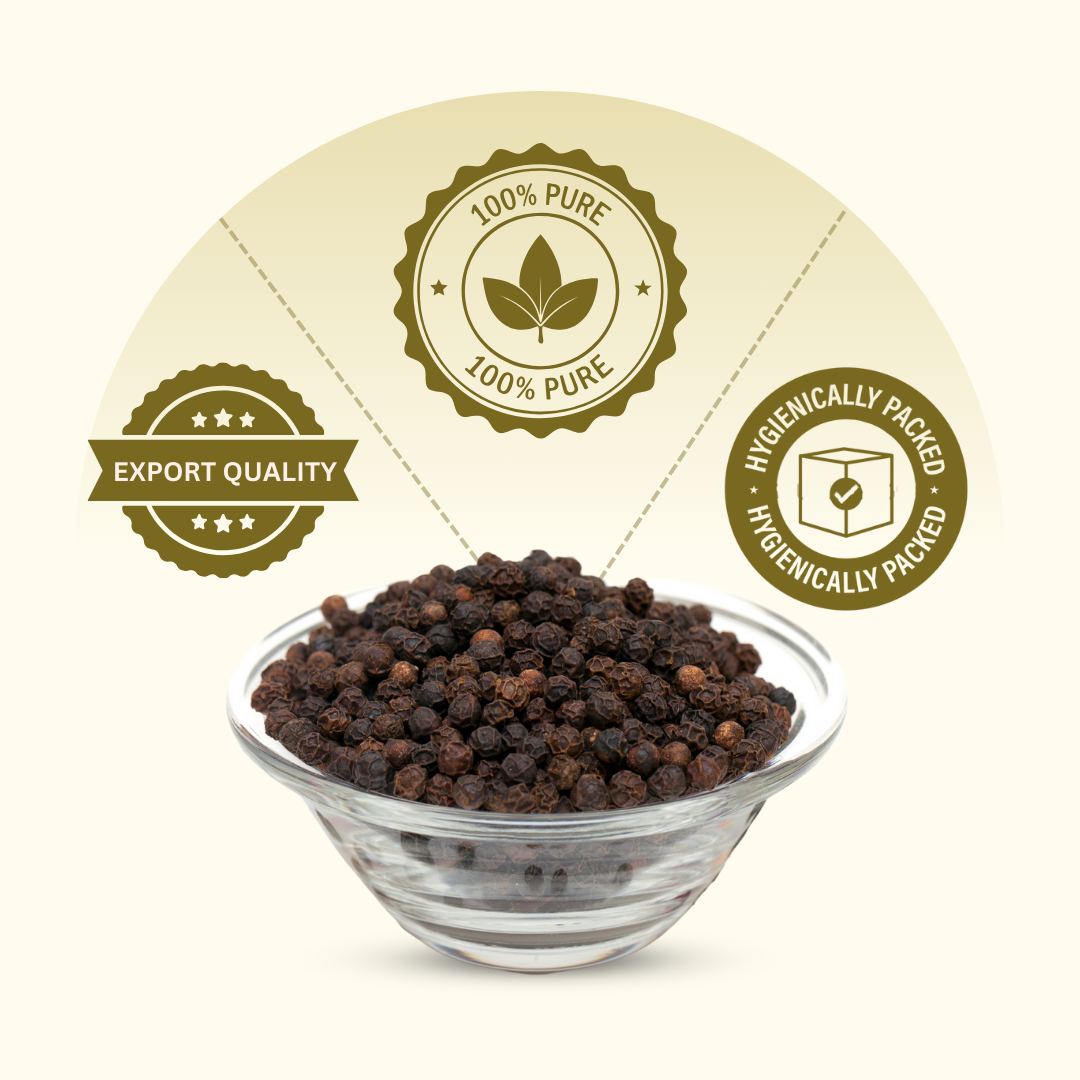 Organically Grown Black Pepper Bold (Kali Mirch) | Kerala (Idduki) | Premium Export Quality