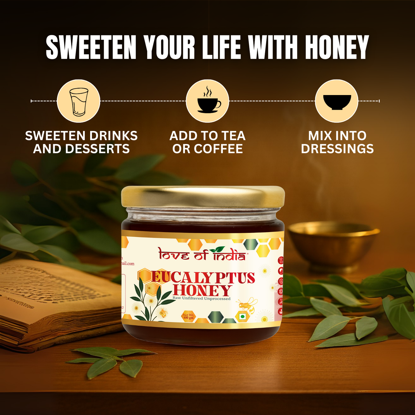 Eucalyptus Honey 400g | 100% Pure – Soothes Sore Throat & Supports Lungs