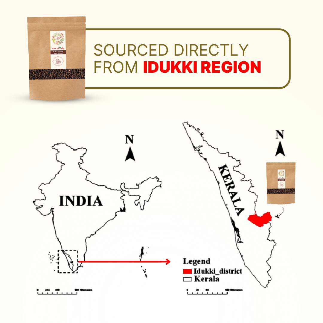 Organically Grown Black Pepper Bold (Kali Mirch) | Kerala (Idduki) | Premium Export Quality