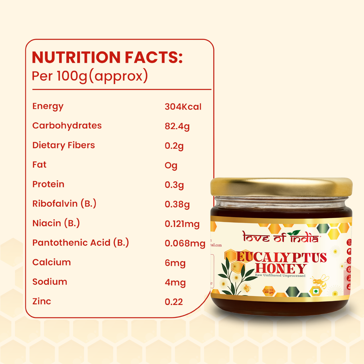 Eucalyptus Honey 400g | 100% Pure – Soothes Sore Throat & Supports Lungs
