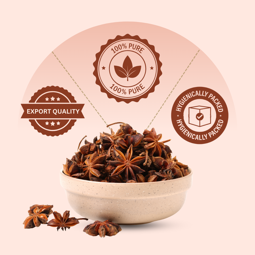 Organically Grown Star Anise (Chakra Phool) | Premium Export Quality and Natural Flavor