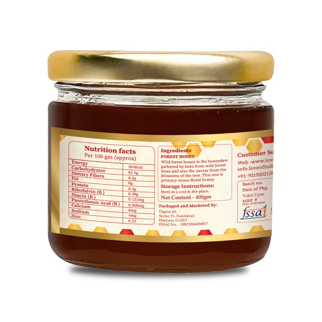 Pure Forest Honey (Unfiltered, Unprocessed & Non-Pasteurised) 400gm