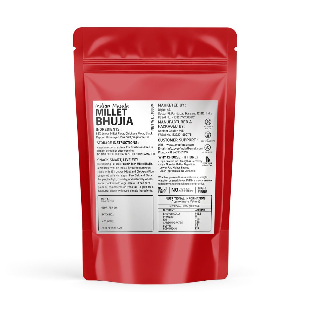 FitFibre Indian Masala Millet Bhujia β Healthy Twist to Your Favourite Snack