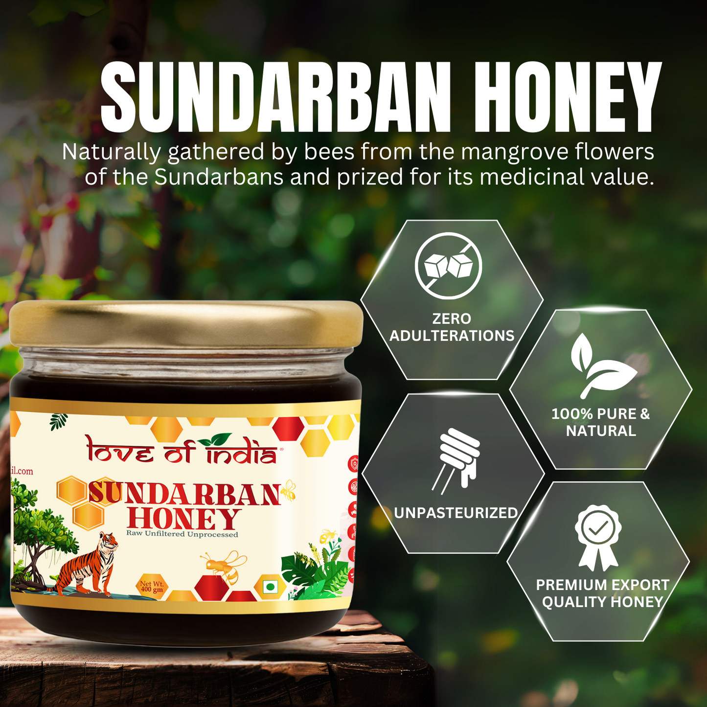 Sundarban Honey 400g | 100% Pure – Wild Forest Nectar for Immunity