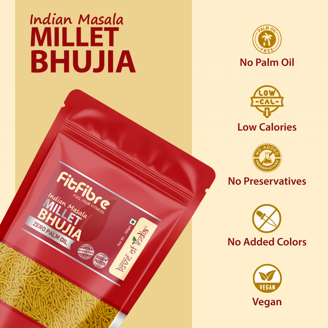 FitFibre Indian Masala Millet Bhujia β Healthy Twist to Your Favourite Snack