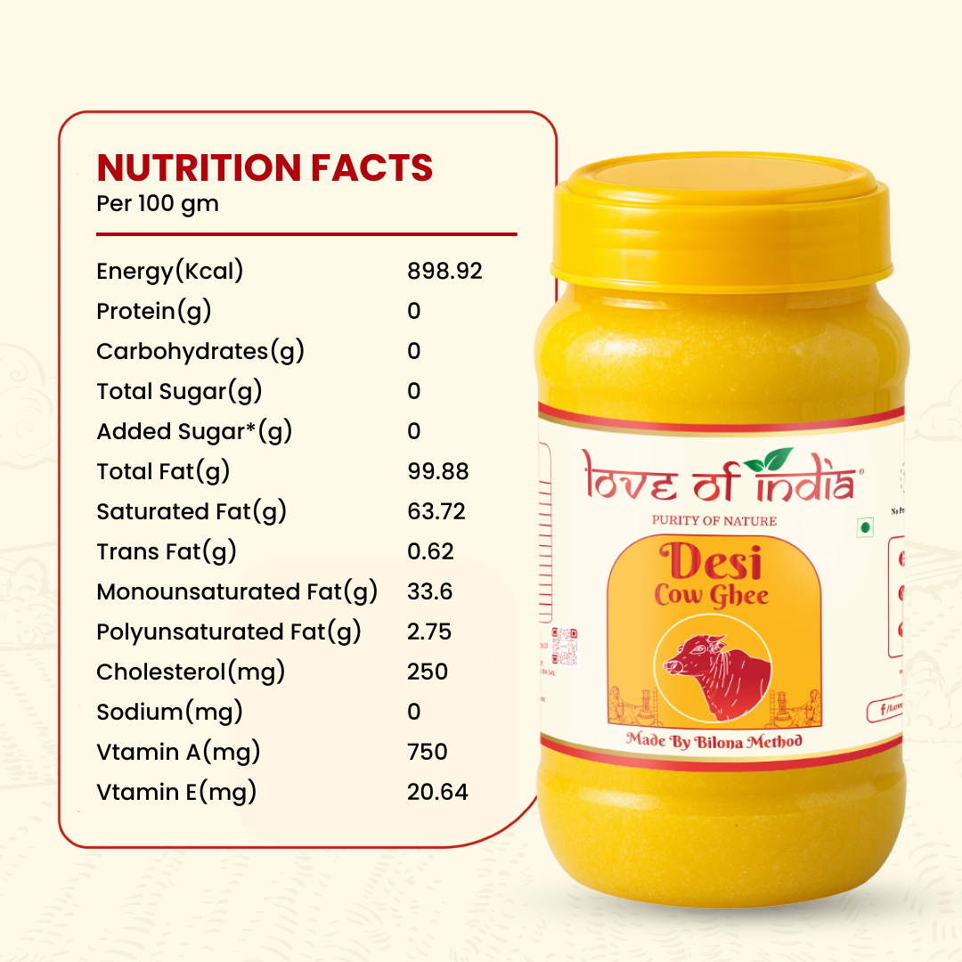 Love of India Desi Cow Ghee made by Bilona Method | 1000ml