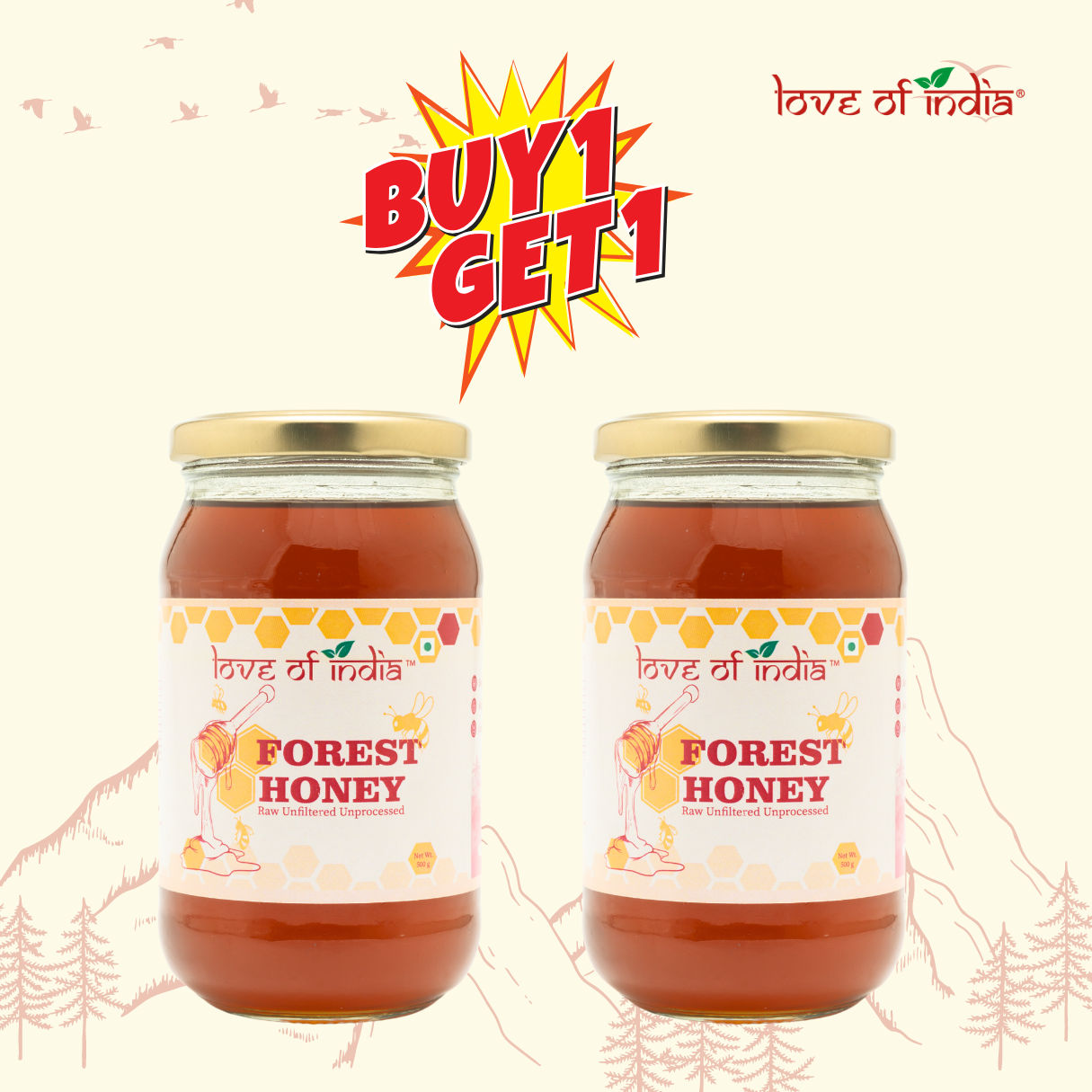 Raw Forest Honey (Raw, Unfiltered, Unprocessed & Non-Pasteurised)