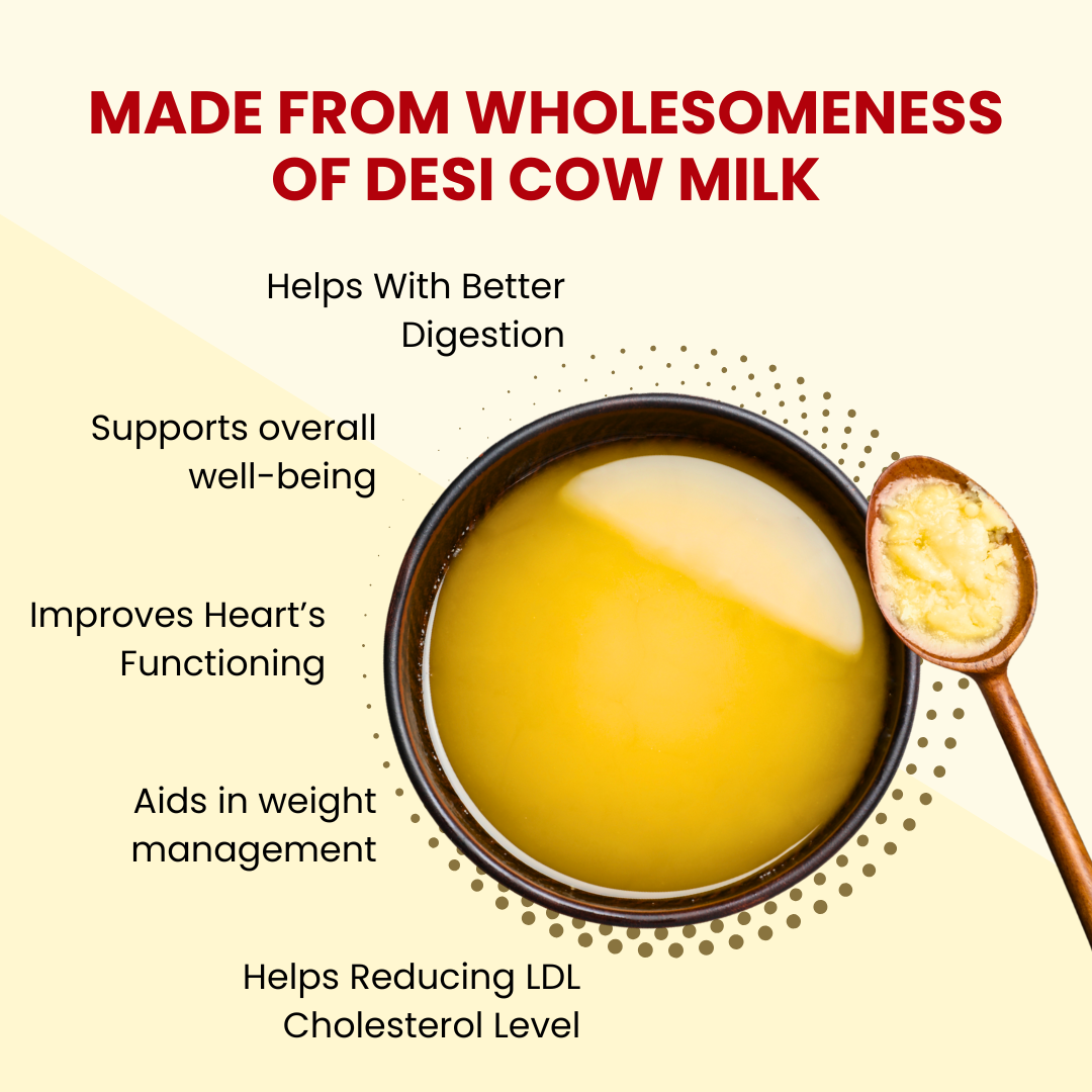 Desi Vedic Rathi Cow Ghee made by Bilona method | 5 Liter Desi Ghee Streel Can (Dolchi)