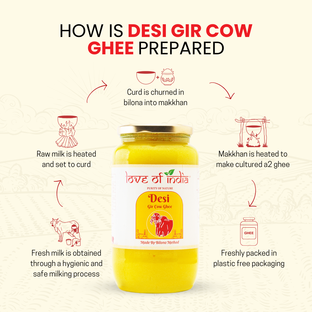 Love of India Desi Vedic Gir Cow Ghee made by Bilona method