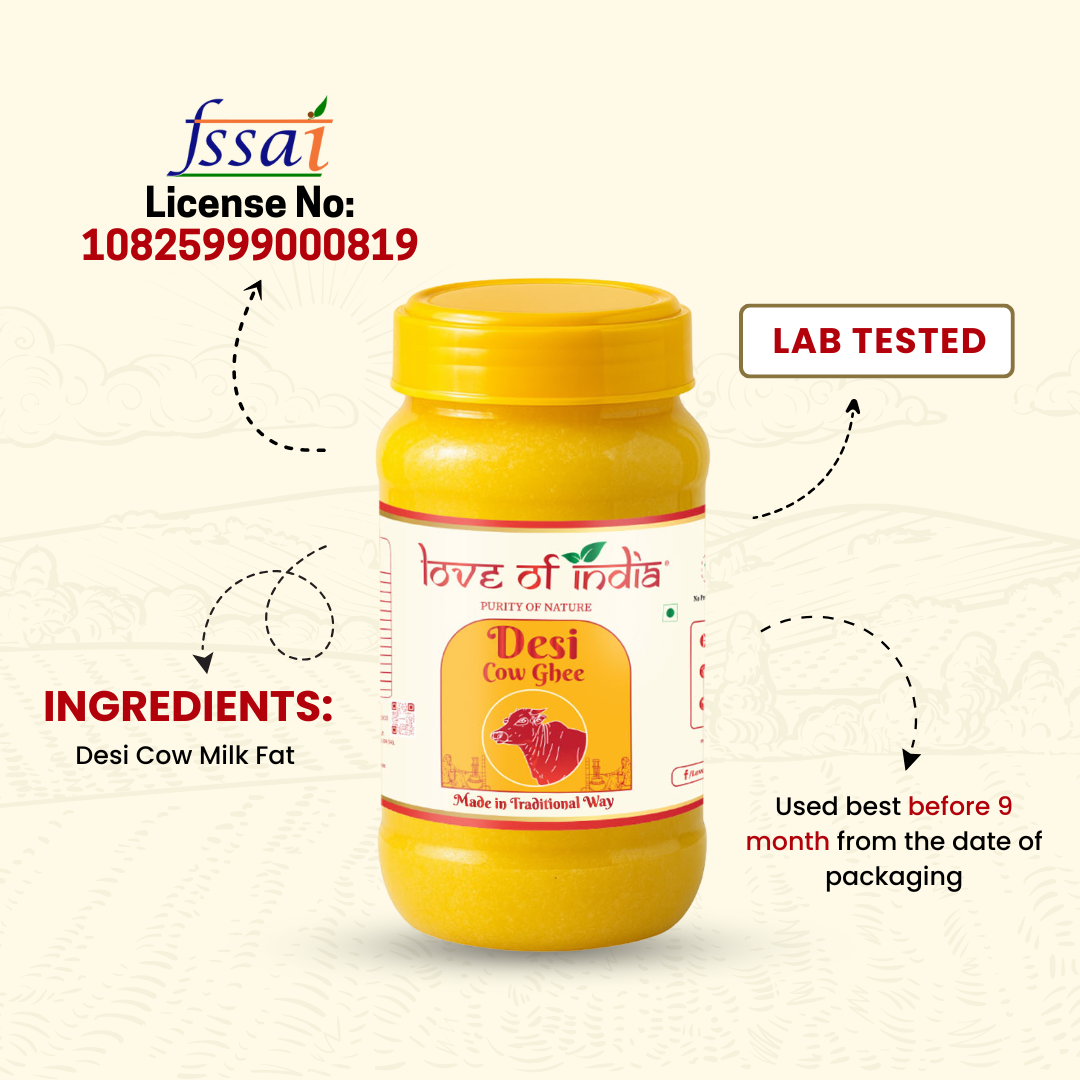 Love of India Desi Cow Ghee made by Traditional Method | 1000ml