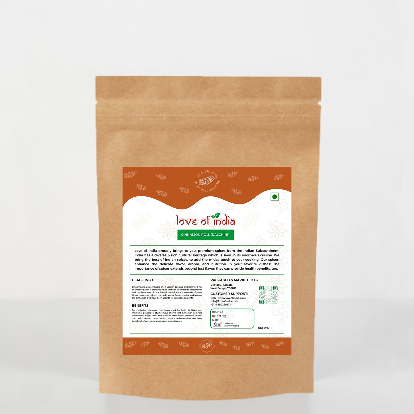 Organically Grown Cinnamon Roll (Dalchini) - 50gm | Premium Export Quality | Authentic & Natural Flavour
