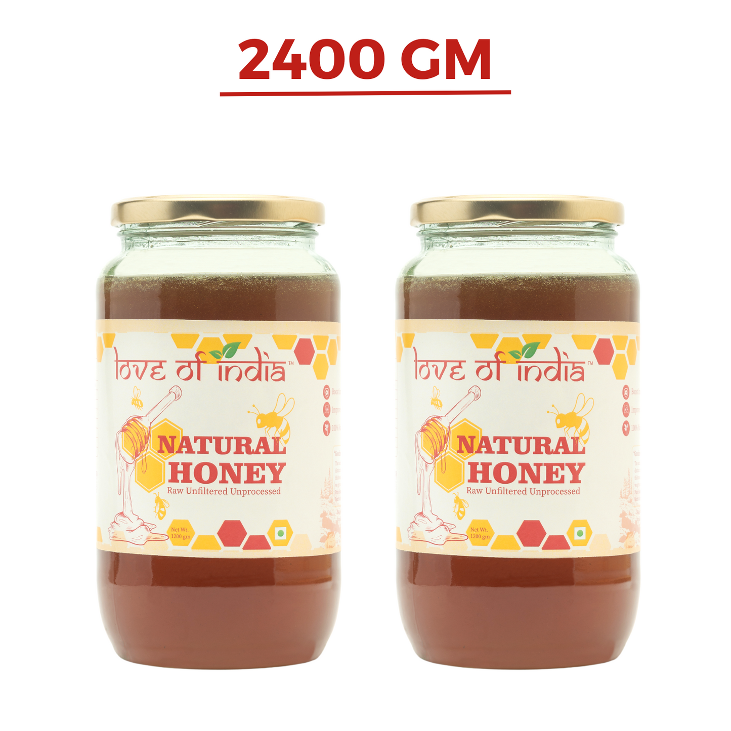 Natural Honey (Raw, Unfiltered, Unprocessed & Non-Pasteurised)