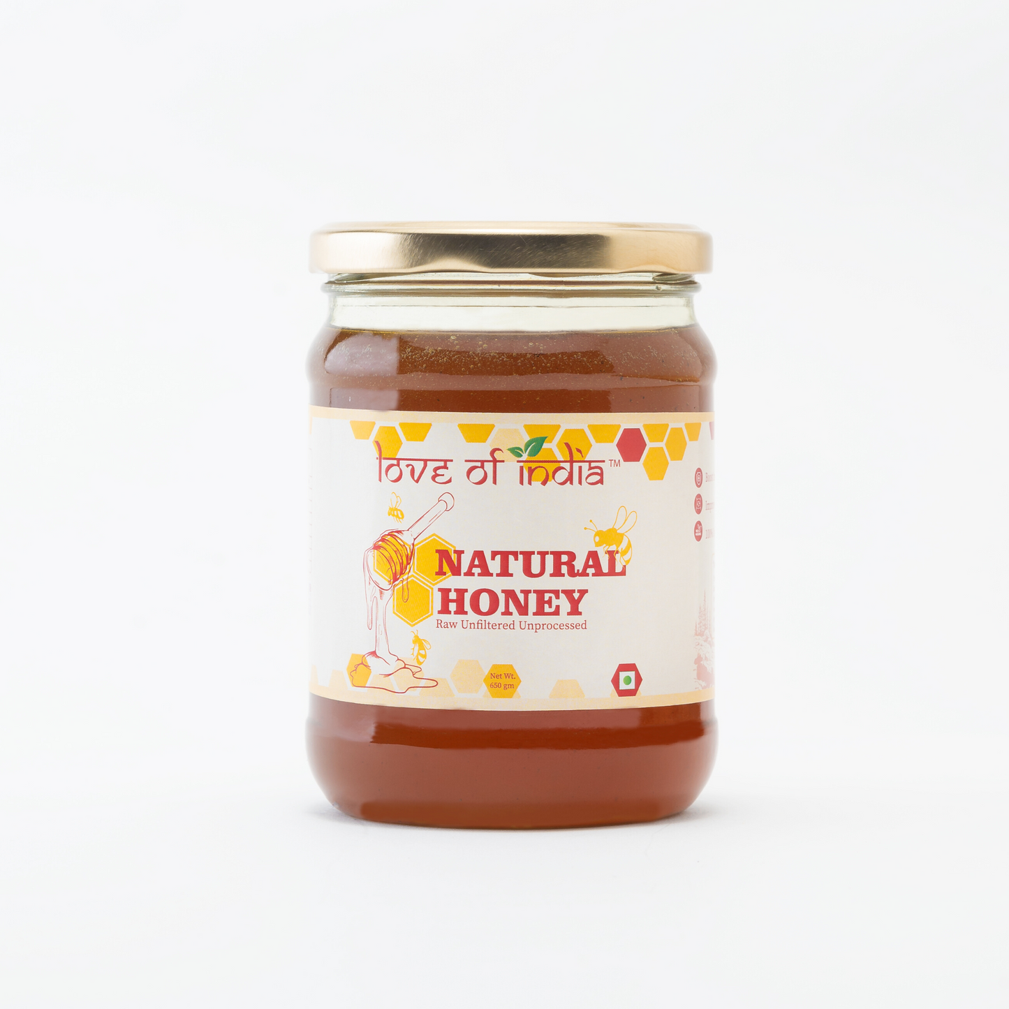 Natural Honey (Raw, Unfiltered, Unprocessed & Non-Pasteurised)