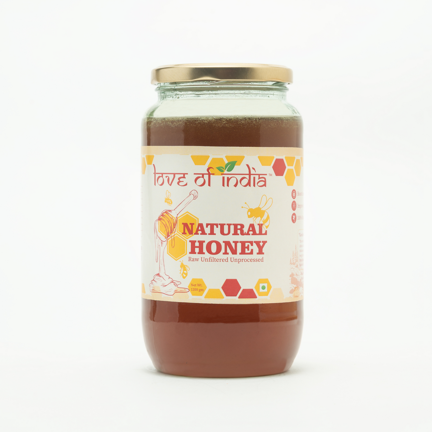 Natural Honey (Raw, Unfiltered, Unprocessed & Non-Pasteurised)