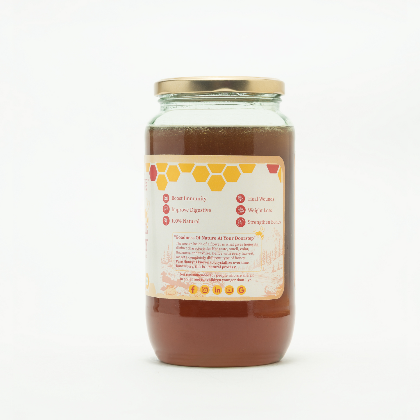 Natural Honey (Raw, Unfiltered, Unprocessed & Non-Pasteurised)