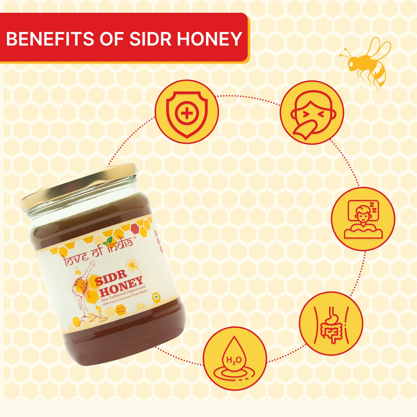 SIDR Honey (Raw, Unprocessed, Unfiltered, Pure & Premium Honey) Jujube Berry