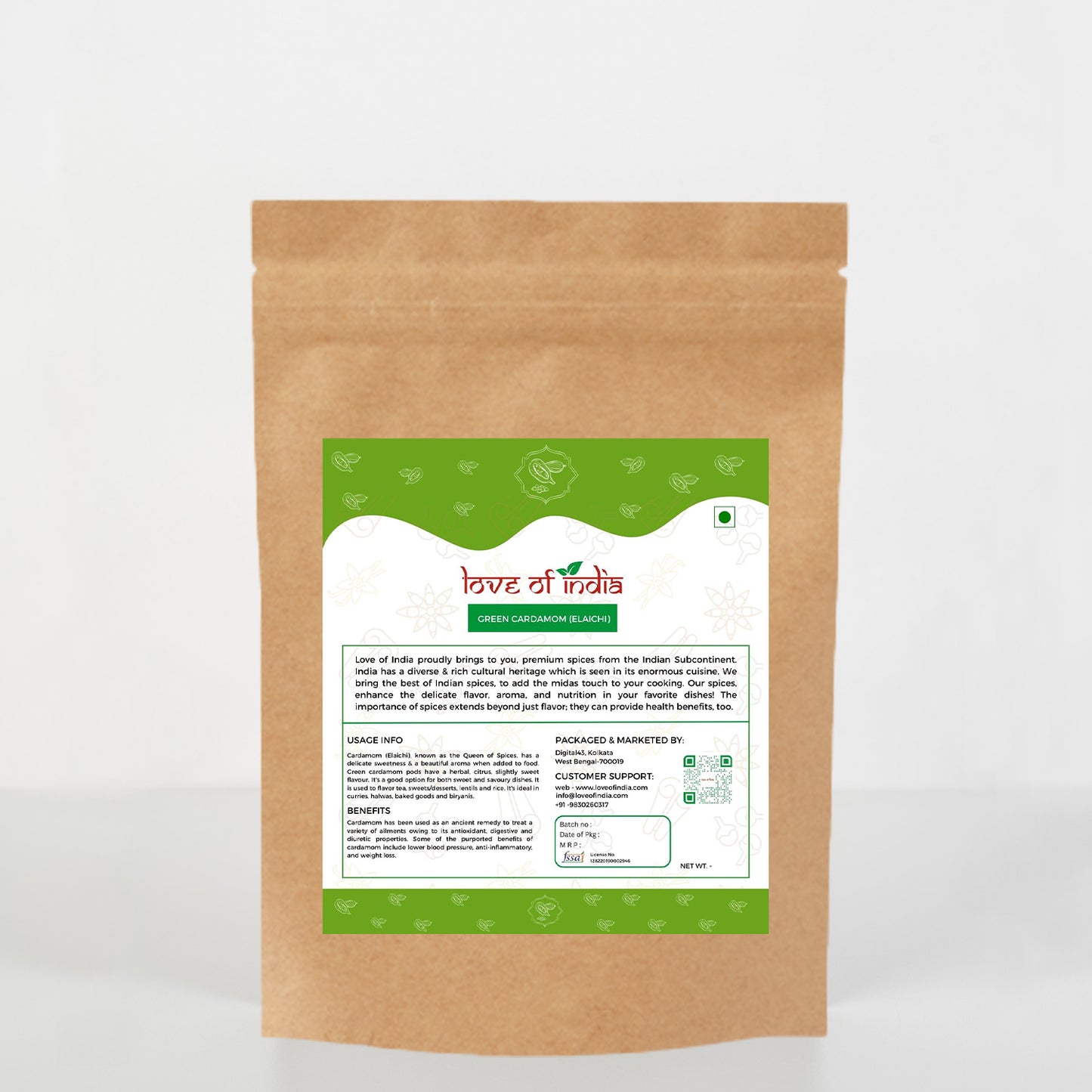 Organically Grown Green Cardamom (Elaichi) 7mm+ | Kerala (Idduki) | Premium Export Quality
