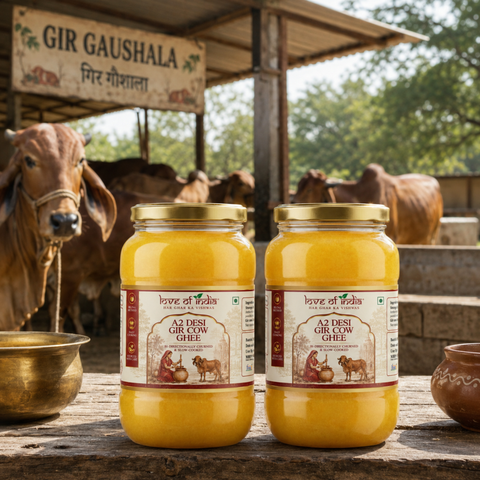 A2 Gir Cow Ghee – Bilona Method | Gujarat Sourced | 30 Litres of Milk, 1 Litre of Ghee