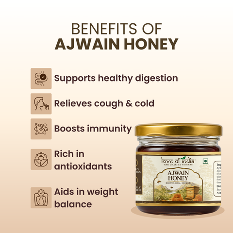 Ajwain Honey 400g | 100% Pure – Aids Digestion & Relieves Cough