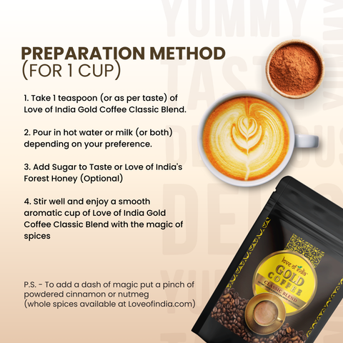 Love of India Gold Coffee – Classic Blend | Instant Coffee 50gm