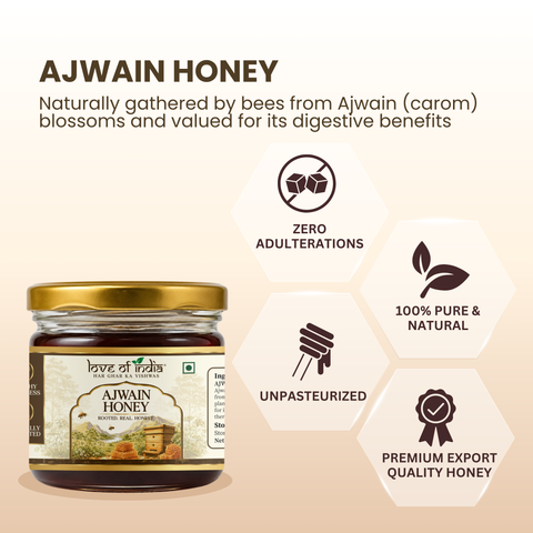 Ajwain Honey 400g | 100% Pure – Aids Digestion & Relieves Cough