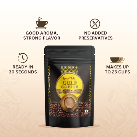 Love of India Gold Coffee – Classic Blend | Instant Coffee 50gm