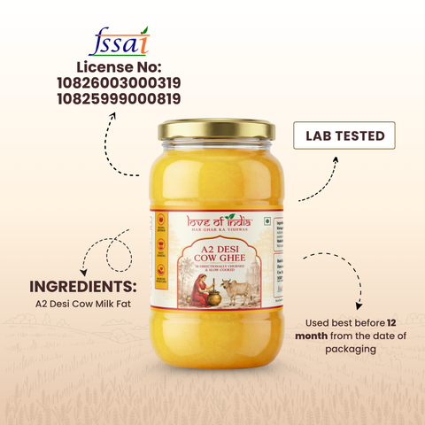 A2 Desi Cow Ghee – Bilona Method | Bi-Directionally Churned & Slow-Cooked