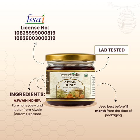 Ajwain Honey 400g | 100% Pure – Aids Digestion & Relieves Cough
