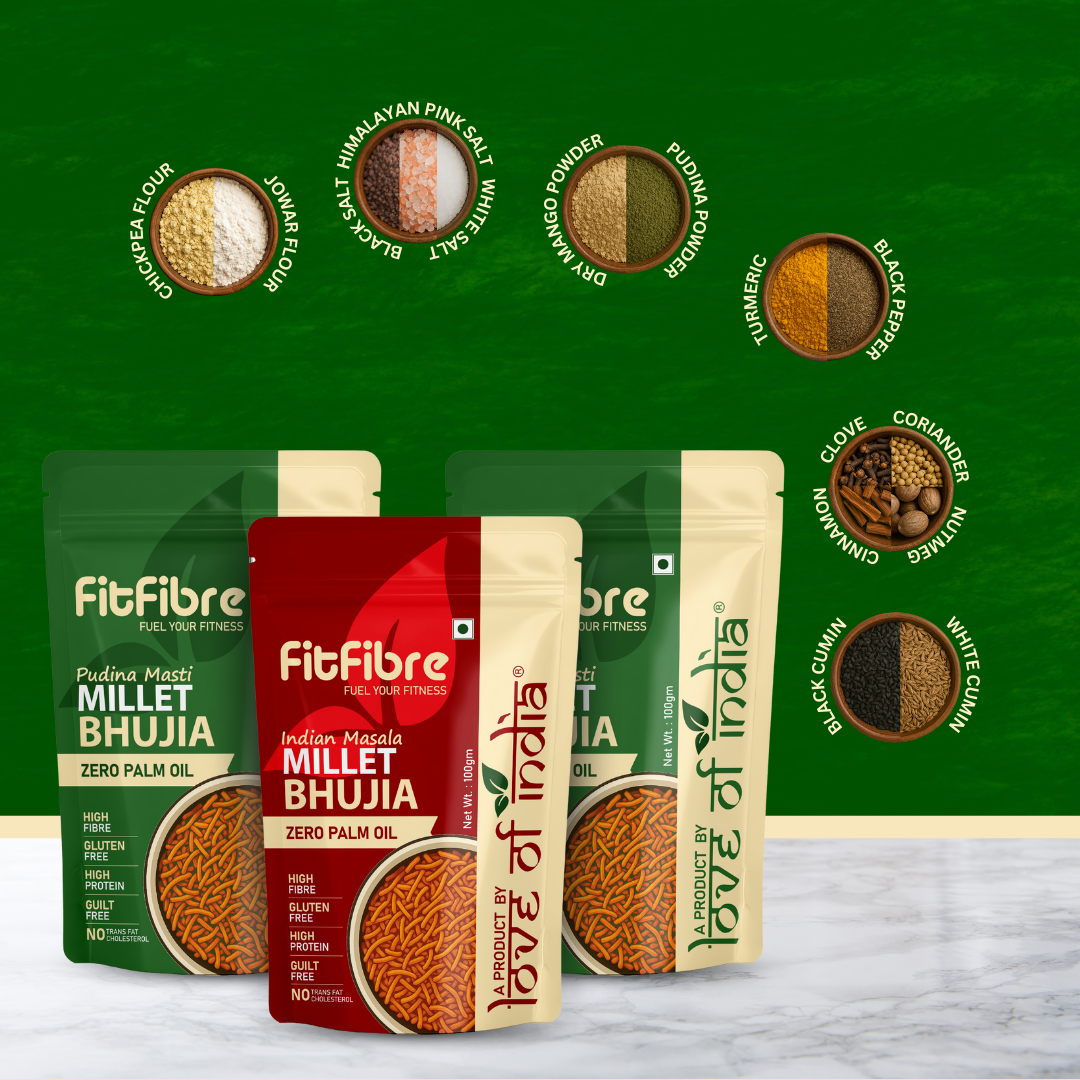FitFibre Assorted Millet Bhujia – Pack of 3