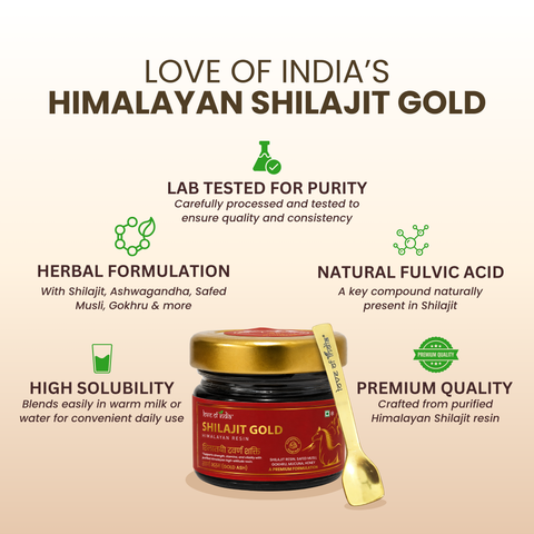Himalayan Shilajit Gold | Ayurvedic Herbal Blend | Fulvic Acid Rich Resin | Quality Tested