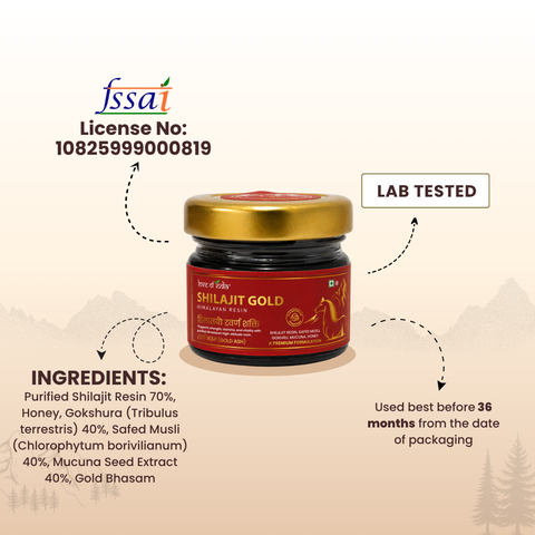 Himalayan Shilajit Gold | Ayurvedic Herbal Blend | Fulvic Acid Rich Resin | Quality Tested