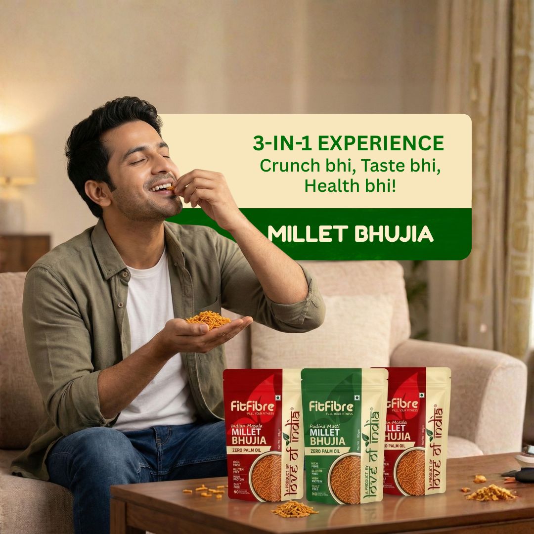 FitFibre Assorted Millet Bhujia Combo Pack of 3