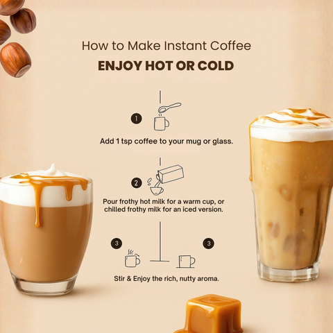 Love of India Assorted Flavoured Instant Coffee Combo – Hazelnut & Caramel