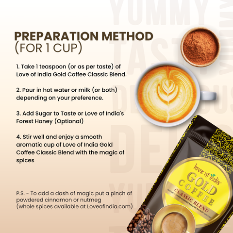 Love of India Gold Coffee – Classic Blend | Instant Coffee 50gm
