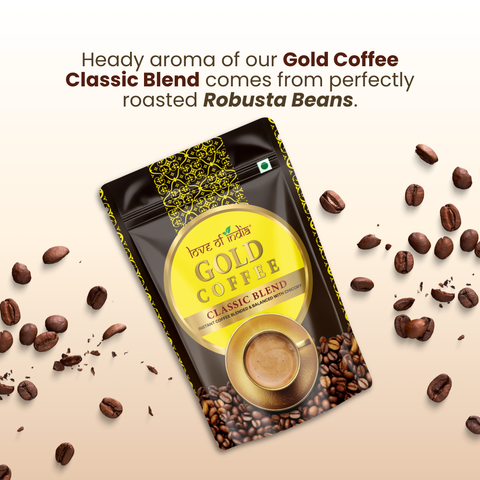 Love of India Gold Coffee – Classic Blend | Instant Coffee 50gm