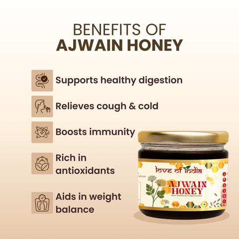 Ajwain Honey 400g | 100% Pure – Aids Digestion & Relieves Cough
