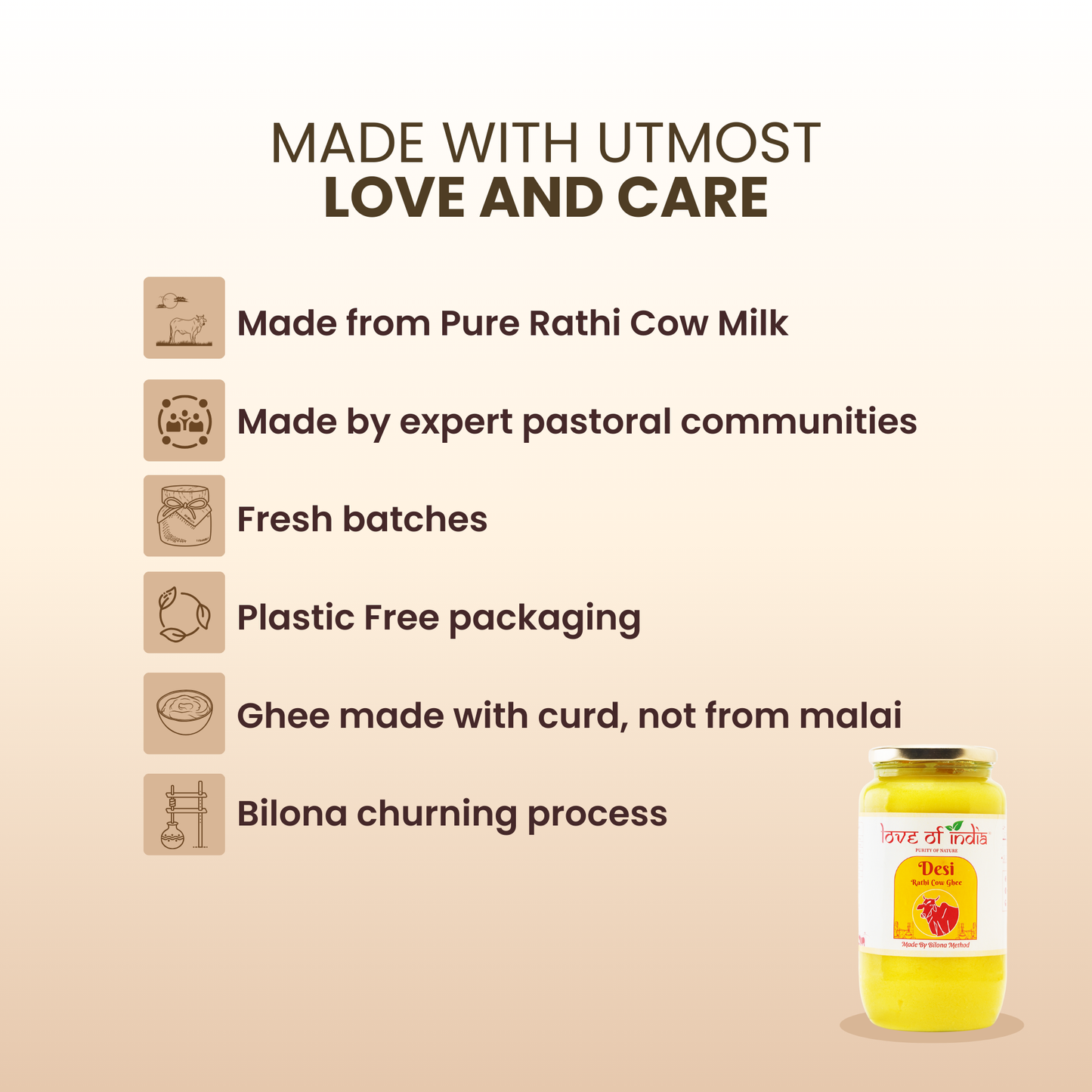 Desi Vedic Rathi Cow Ghee made by Bilona method