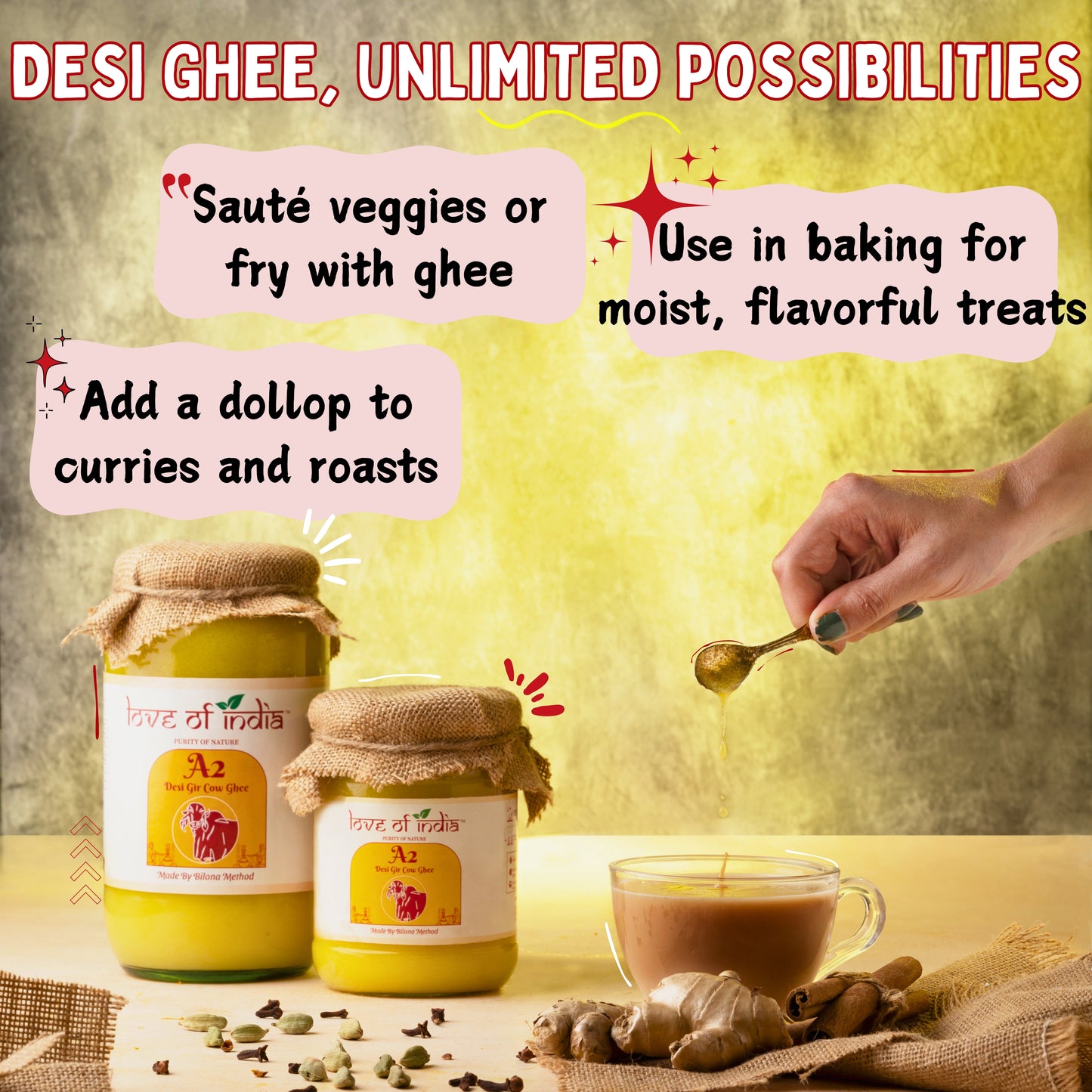 A2 Desi Vedic Cow Ghee (Gir + Rathi) Combo Offer