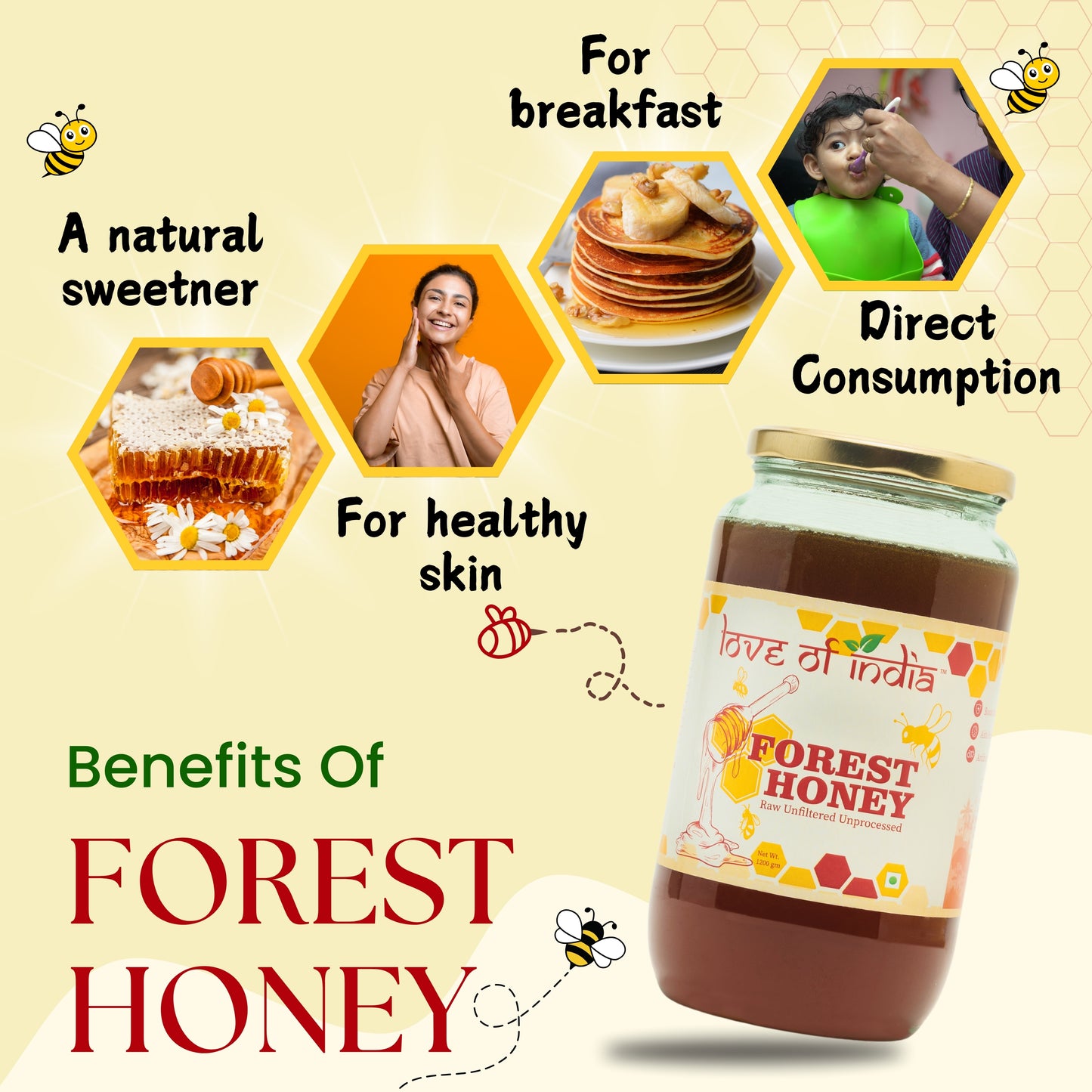 Forest Honey (Raw, Unfiltered, Unprocessed & Non-Pasteurised)