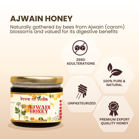 Ajwain Honey 400g | 100% Pure – Aids Digestion & Relieves Cough