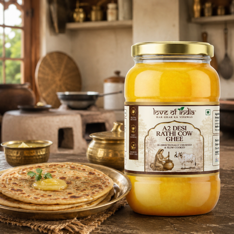 A2 Rathi Cow Ghee – Bilona Method | 30 Litres of Milk, 1 Litre of Ghee