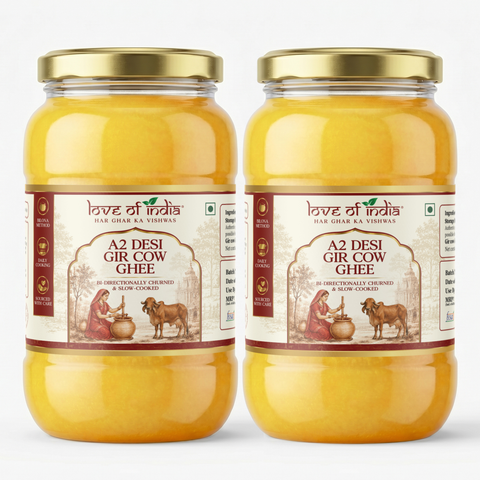 A2 Gir Cow Ghee – Bilona Method | Gujarat Sourced | 30 Litres of Milk, 1 Litre of Ghee
