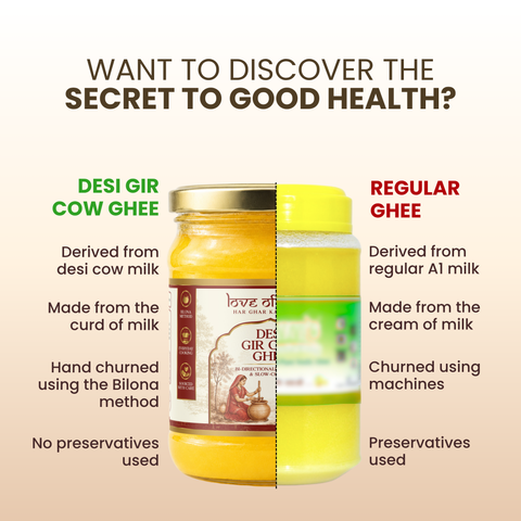 Love of India Desi Vedic Gir Cow Ghee made by Bilona method 500ml