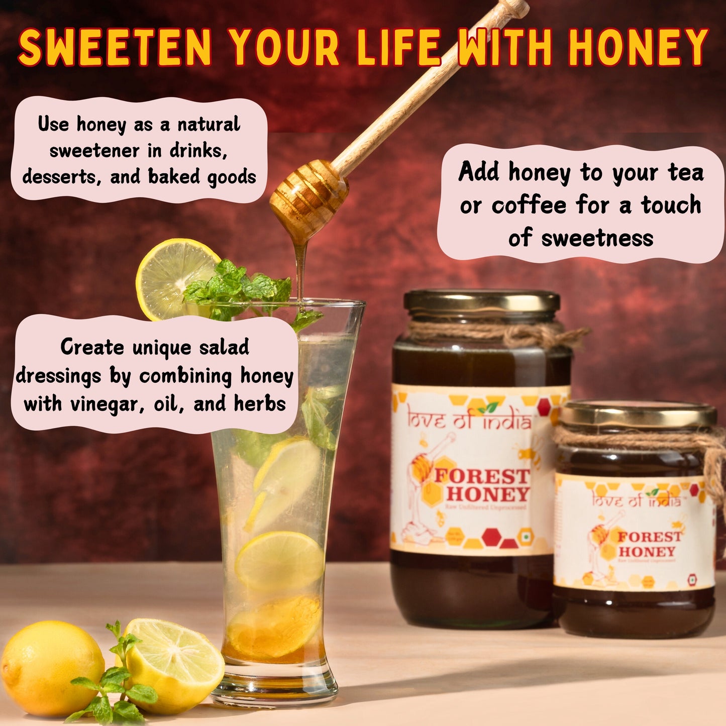 Forest Honey (Raw, Unfiltered, Unprocessed & Non-Pasteurised)