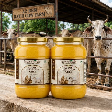 A2 Rathi Cow Ghee – Bilona Method | 30 Litres of Milk, 1 Litre of Ghee