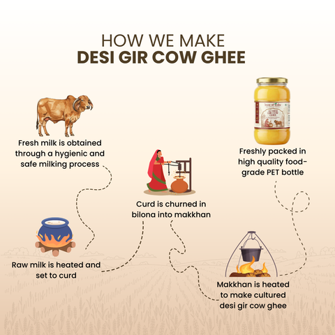 A2 Gir Cow Ghee – Bilona Method | Gujarat Sourced | 30 Litres of Milk, 1 Litre of Ghee